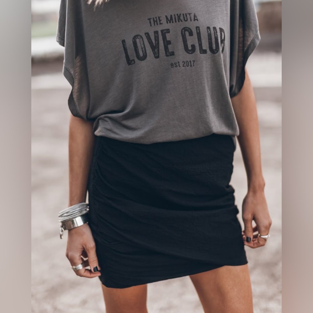 Mikuta Black Draped Skirt in Black